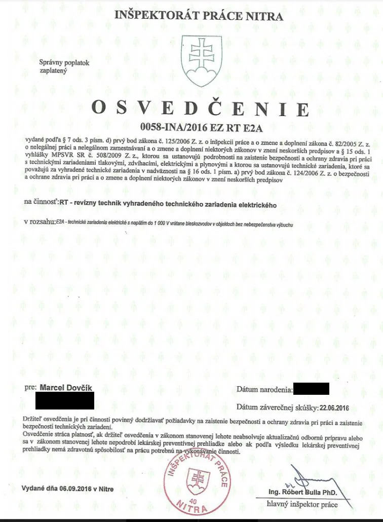 Oprávnenie č. 20