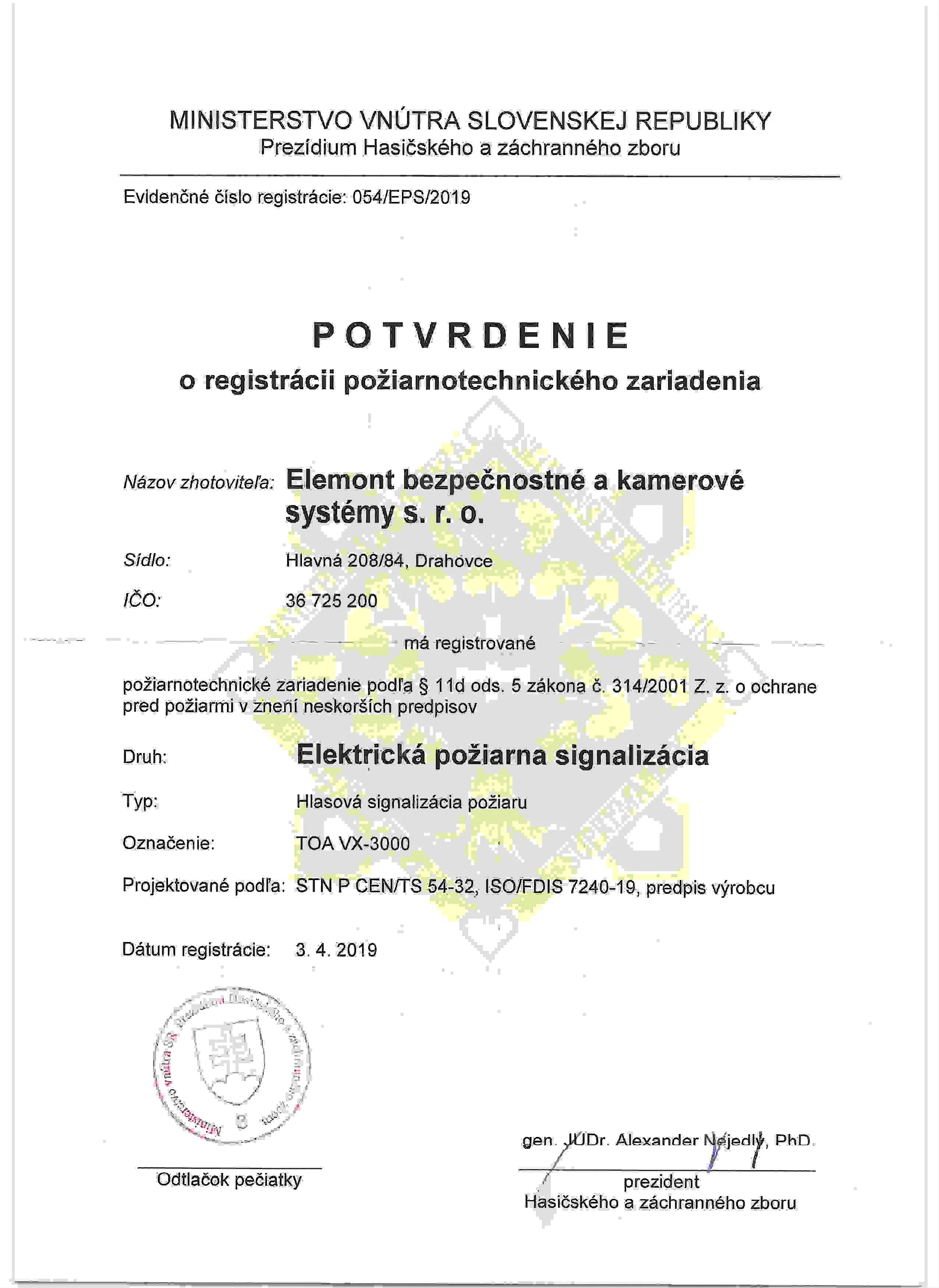Potvrdenie o registrácii (Strana 4)