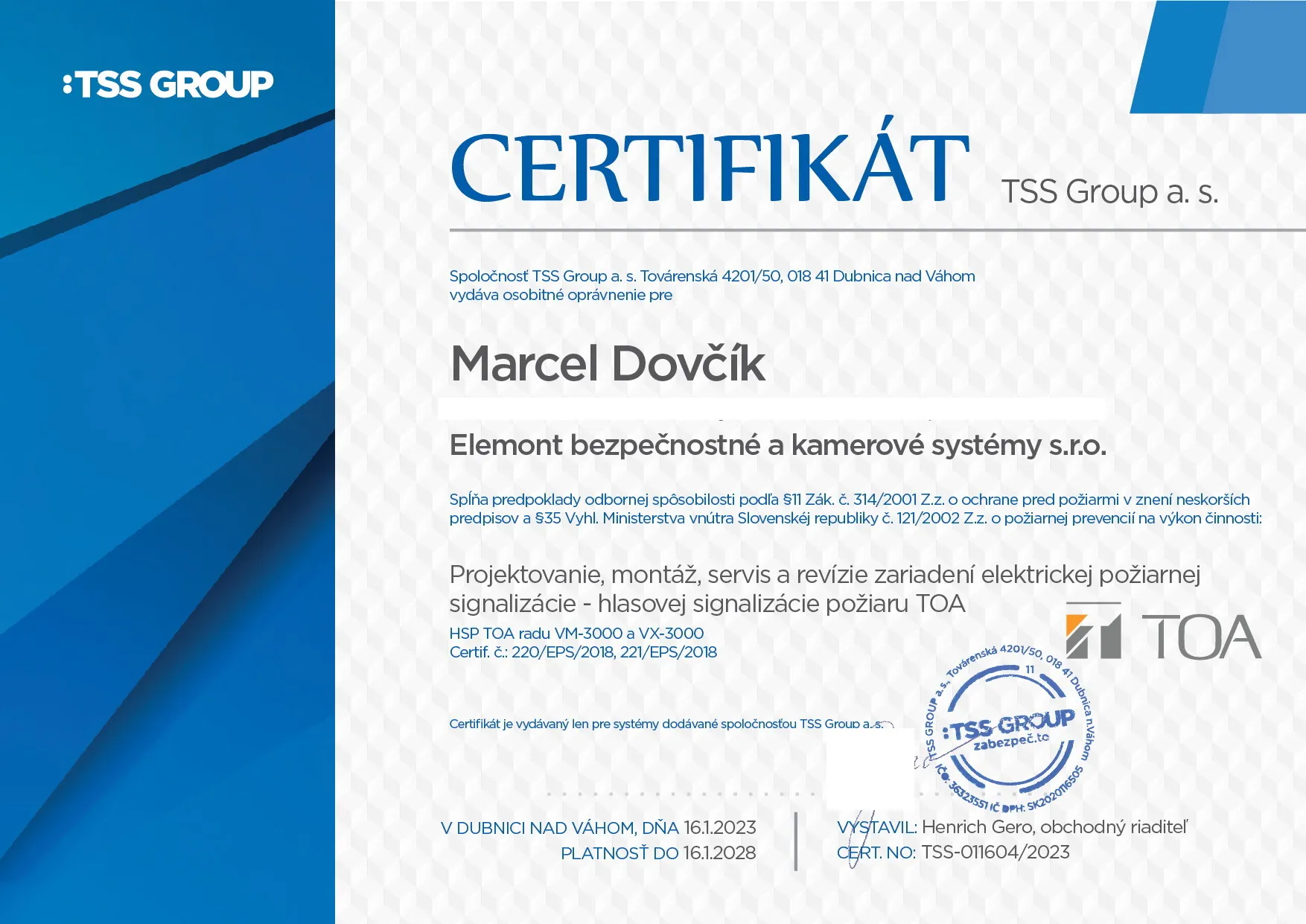 TOA - Marcel Dovčík